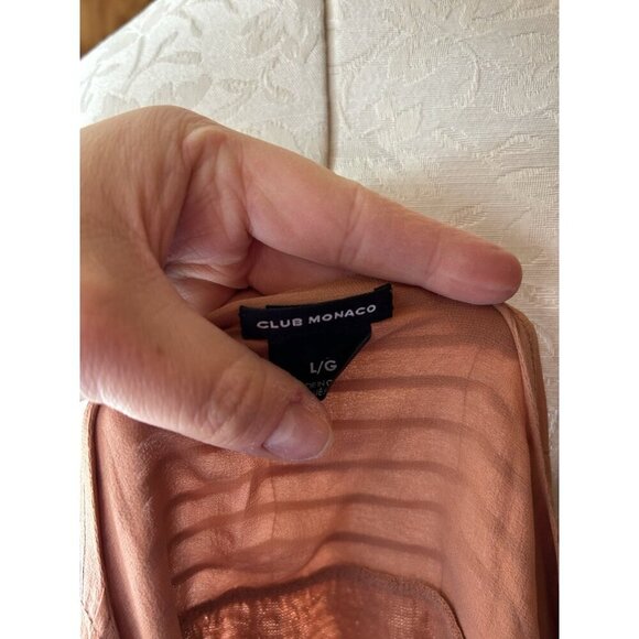 Club Monaco Sweater Merino Wool & Silk Blend Dusty Rose Clay NWOT Sz L - Picture 7 of 9